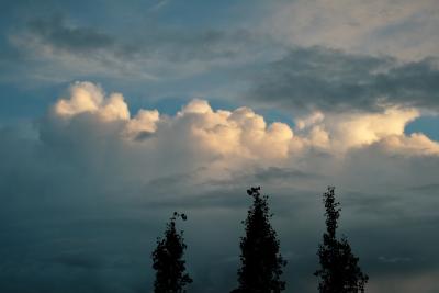 photograph “VIII.2012 — Run away to the North, 7” par David Farreny — www.farreny.net — carte postale, postcard, Norvège, Norway, Norge, Akershus, Ullensaker, ciel, sky, nuages, clouds, soir, evening, arbres, trees