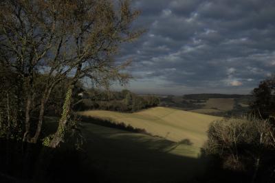 photograph “XI.2018” par David Farreny — www.farreny.net — France, Occitanie, Gascogne, Gascony, Gers, Jegun, paysage, landscape, campagne, countryside, arbres, trees, collines, hills, champ, field, nuages, clouds, automne, autumn, fall