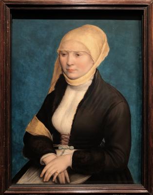 photograph “« Portrait of a woman from southern Germany » (c. 1517), attributed to Hans Holbein the Younger (c. 1497-1543)” par David Farreny — www.farreny.net — Pays-Bas, Netherlands, Hollande, Hollande-Méridionale, La, Haye, Den Haag, The Hague, Holland, South Holland, Zuid-Holland, musée, museum, Mauritshuis, Hans Holbein le Jeune, Hans Holbein the Younger, peinture, painting, femme, woman, XVIe siècle, 16th century, Renaissance nordique, Northern Renaissance, portrait